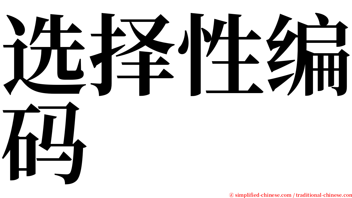 选择性编码 serif font