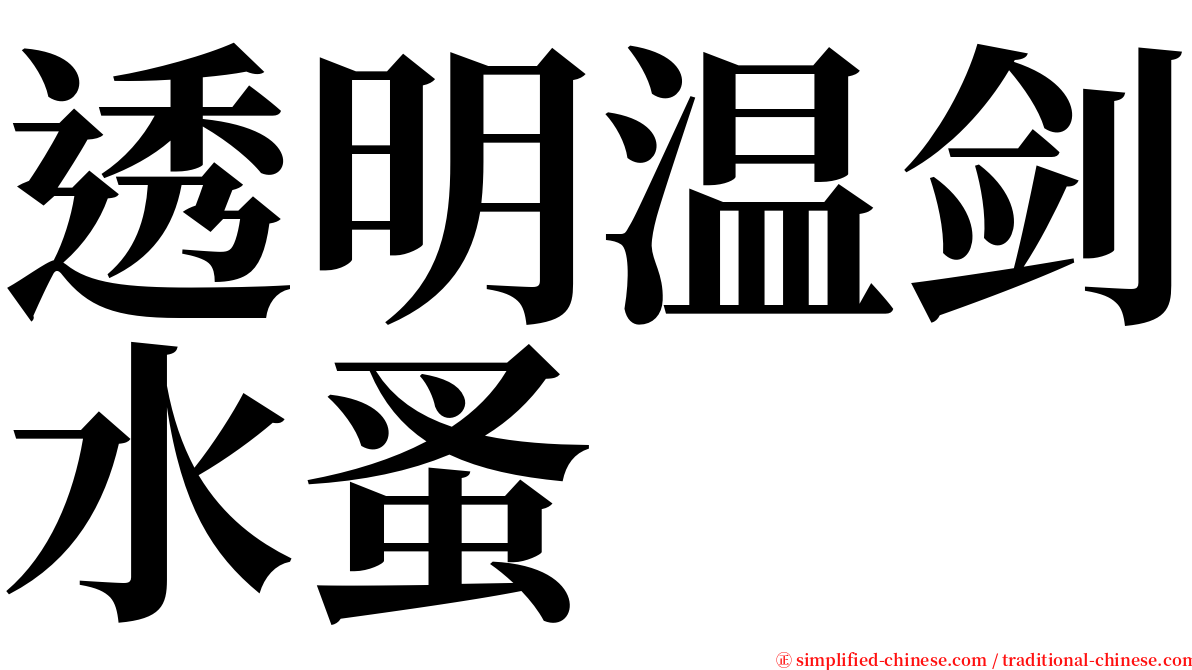 透明温剑水蚤 serif font
