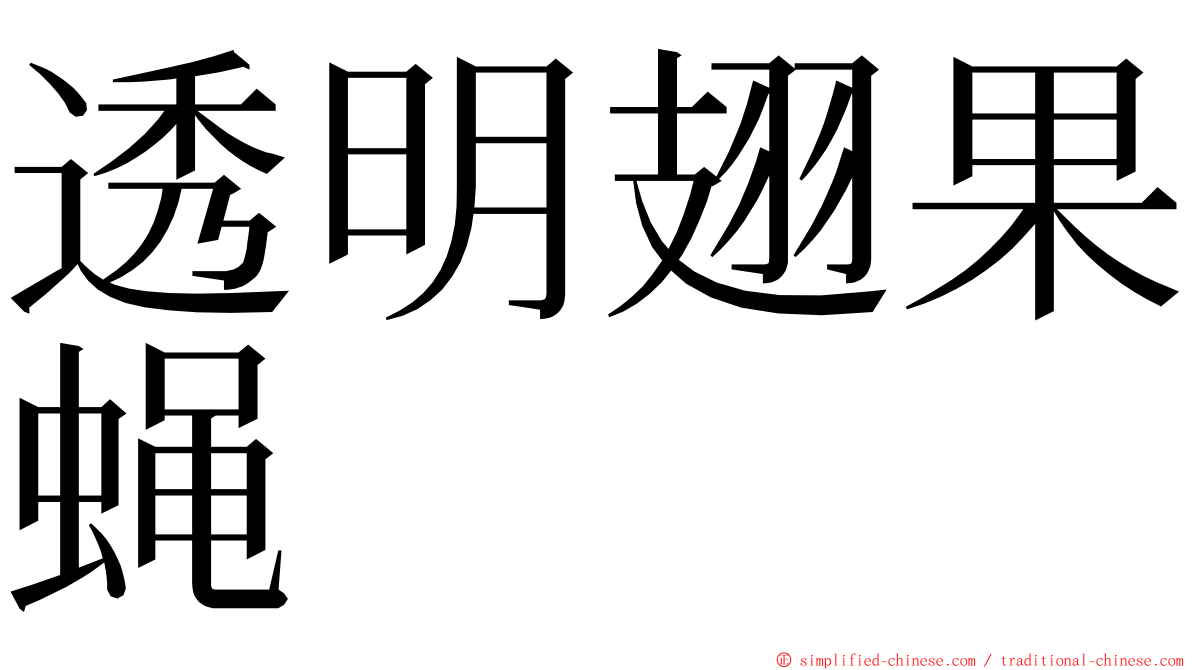 透明翅果蝇 ming font