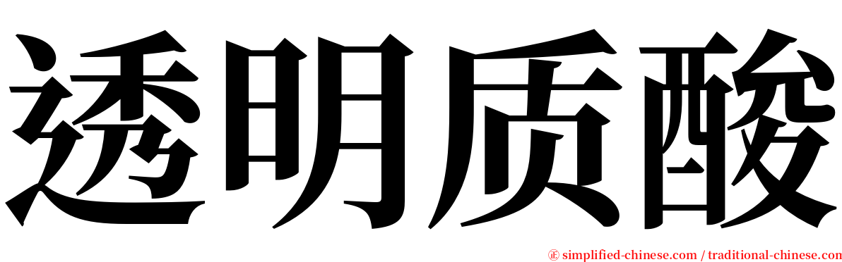 透明质酸 serif font