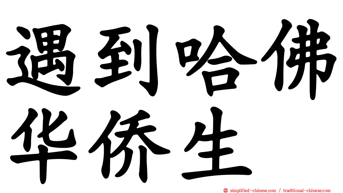 遇到哈佛华侨生