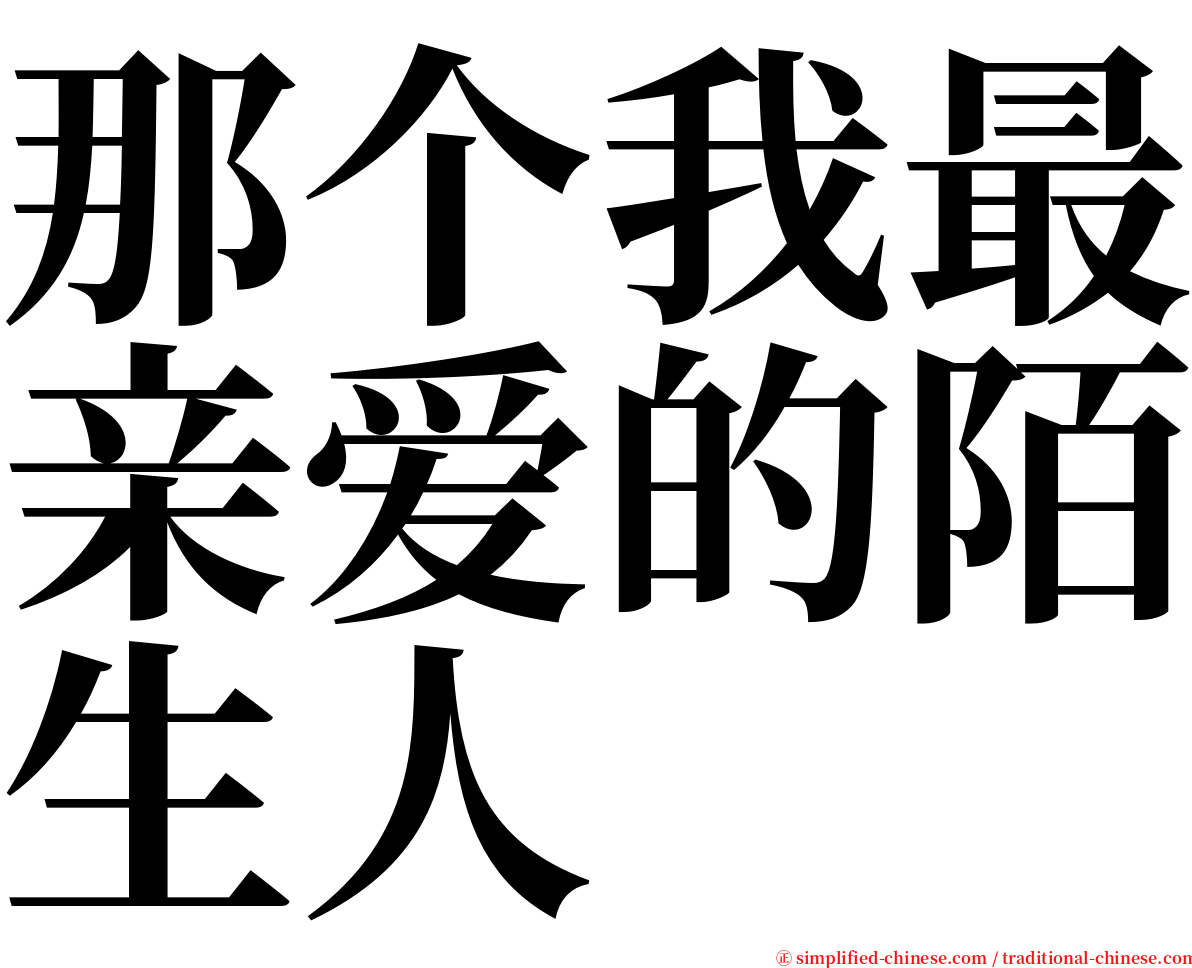 那个我最亲爱的陌生人 serif font