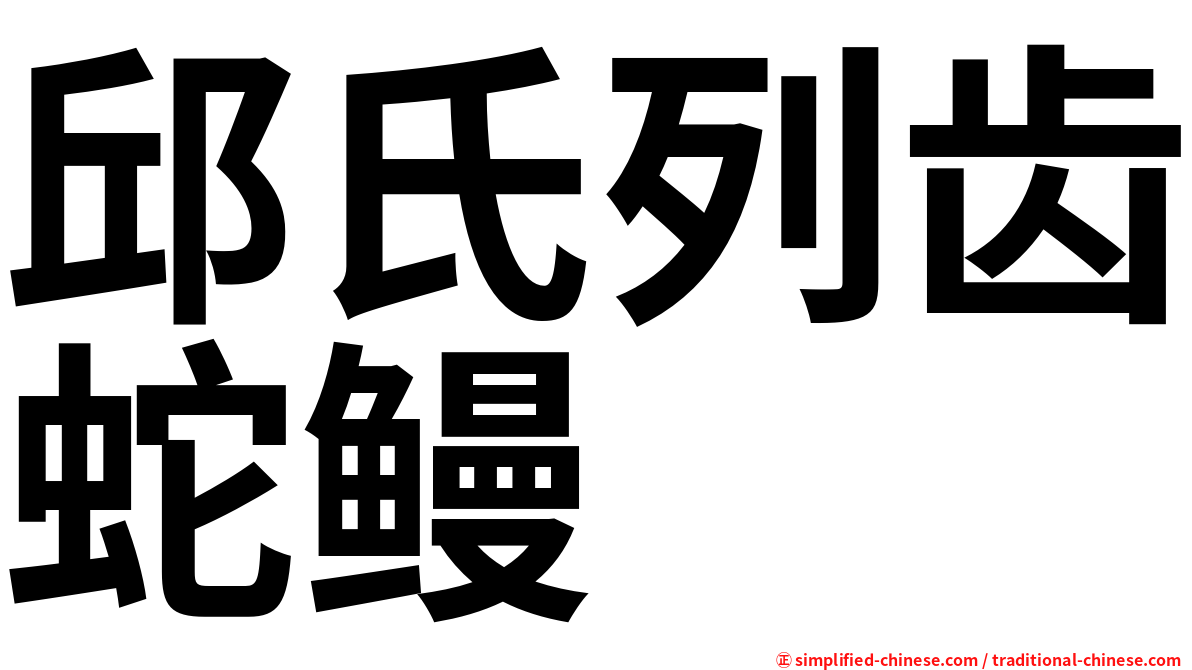 邱氏列齿蛇鳗