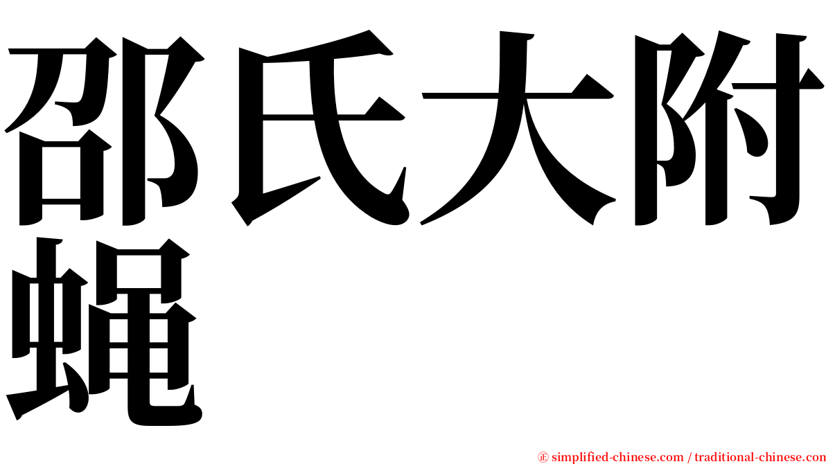邵氏大附蝇 serif font