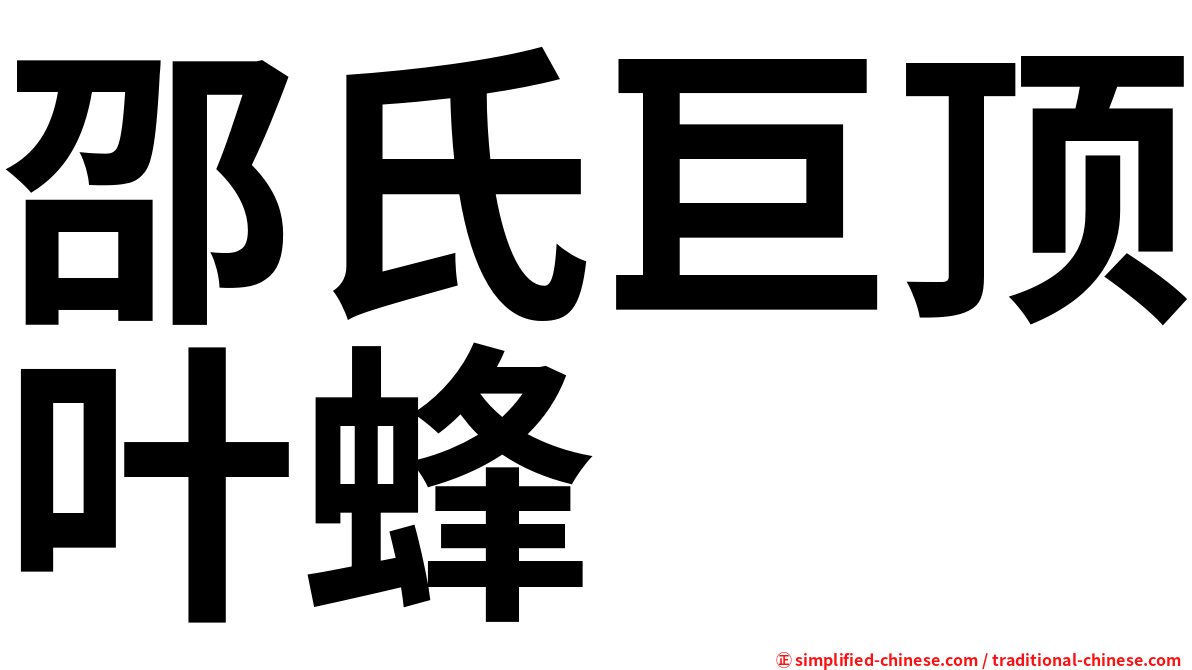邵氏巨顶叶蜂