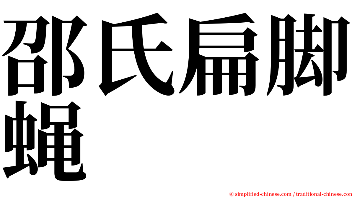 邵氏扁脚蝇 serif font