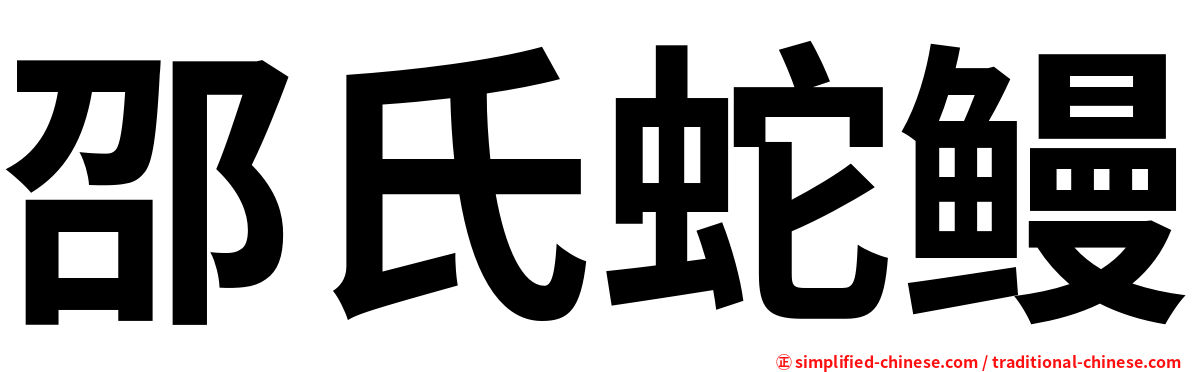 邵氏蛇鳗