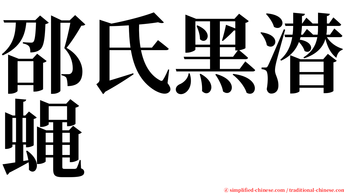 邵氏黑潜蝇 serif font