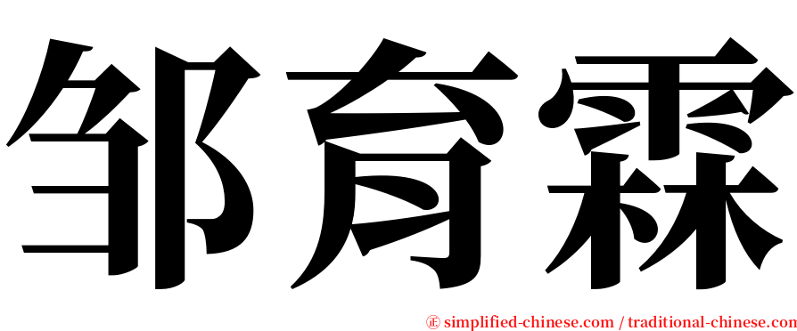 邹育霖 serif font