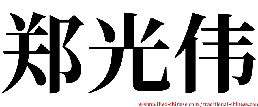 郑光伟 serif font