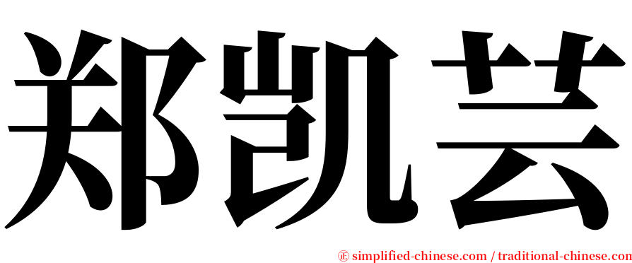 郑凯芸 serif font