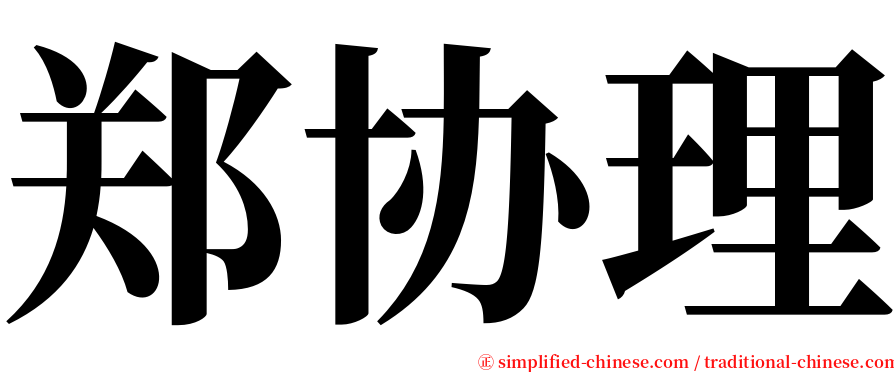 郑协理 serif font