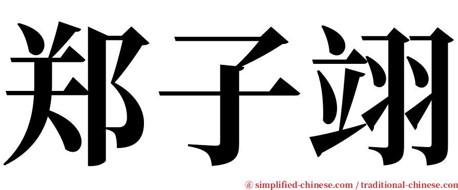 郑子翊 serif font