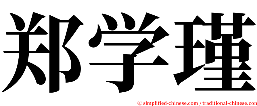 郑学瑾 serif font
