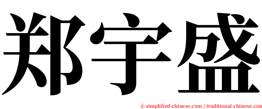 郑宇盛 serif font