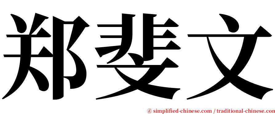郑斐文 serif font
