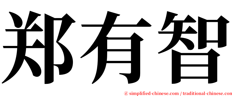 郑有智 serif font