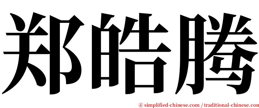 郑皓腾 serif font