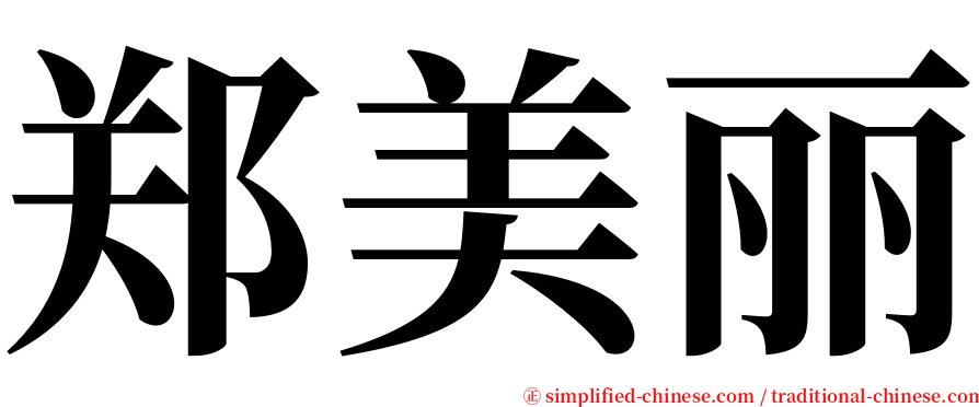 郑美丽 serif font
