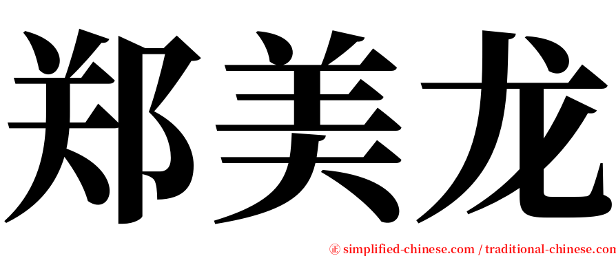 郑美龙 serif font
