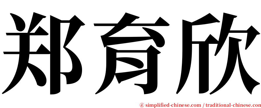 郑育欣 serif font