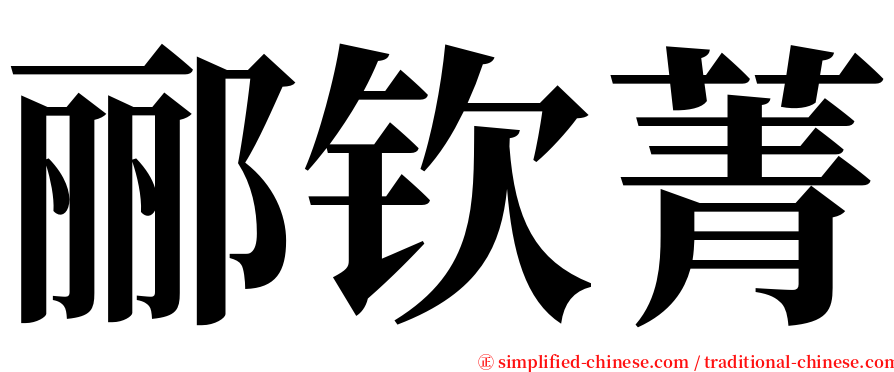 郦钦菁 serif font