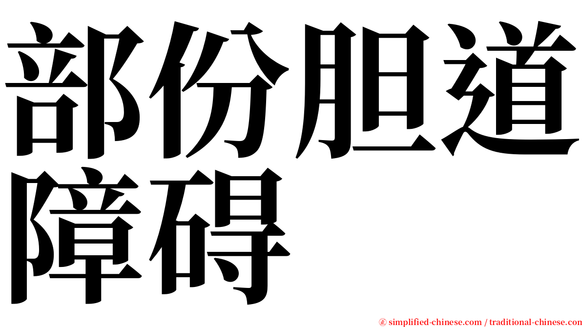 部份胆道障碍 serif font