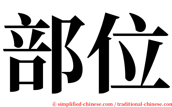 部位 serif font