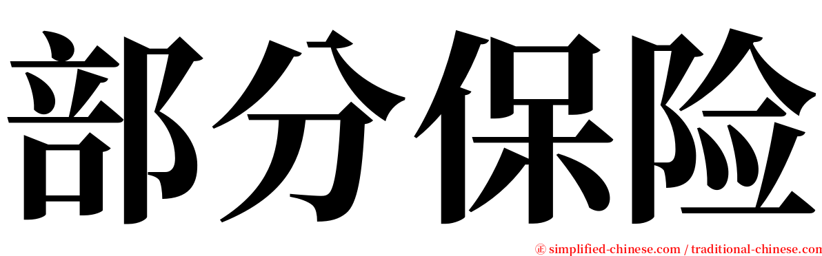 部分保险 serif font
