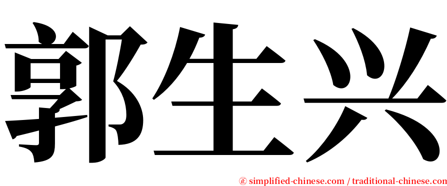 郭生兴 serif font