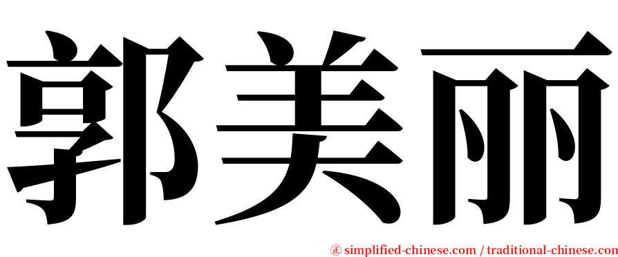 郭美丽 serif font
