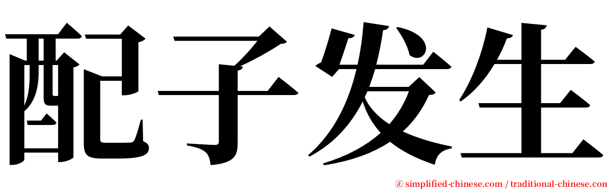 配子发生 serif font