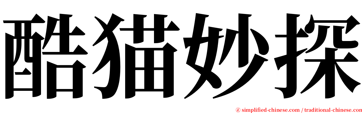 酷猫妙探 serif font