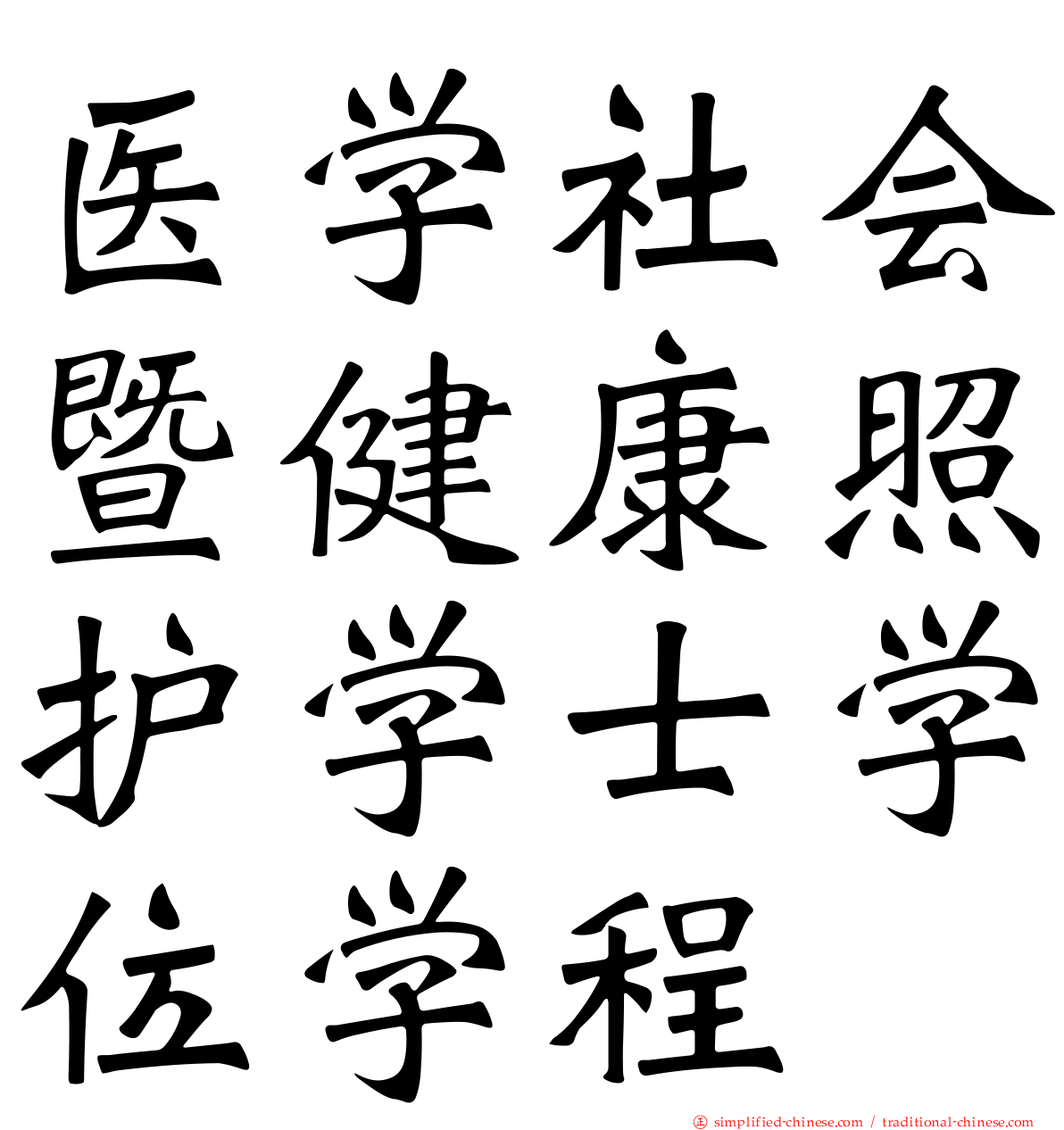 医学社会暨健康照护学士学位学程
