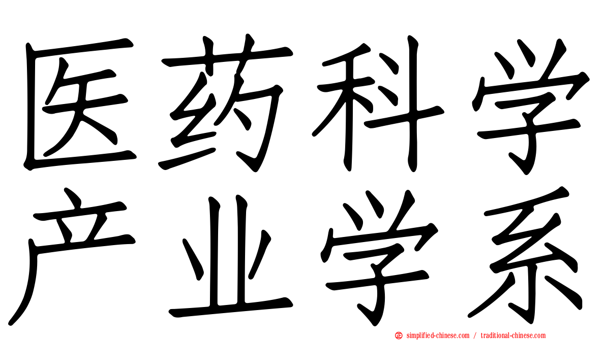 医药科学产业学系