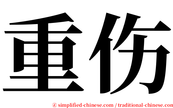 重伤 serif font
