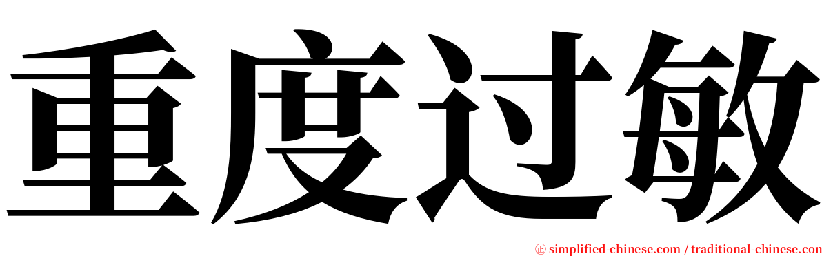 重度过敏 serif font
