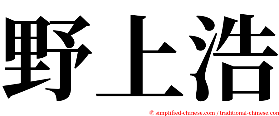野上浩 serif font