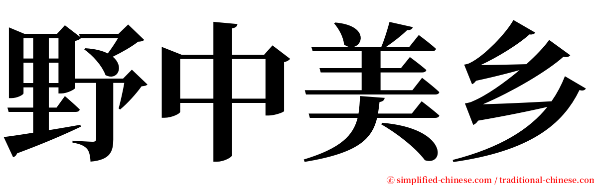 野中美乡 serif font