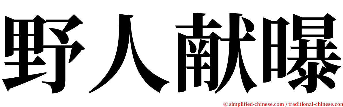 野人献曝 serif font
