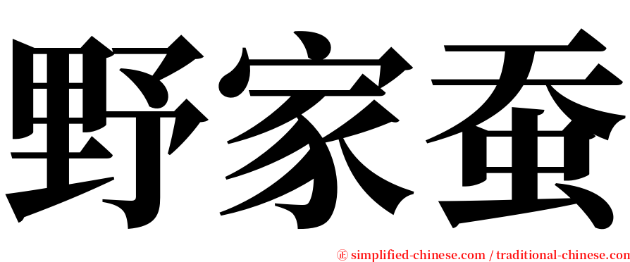 野家蚕 serif font