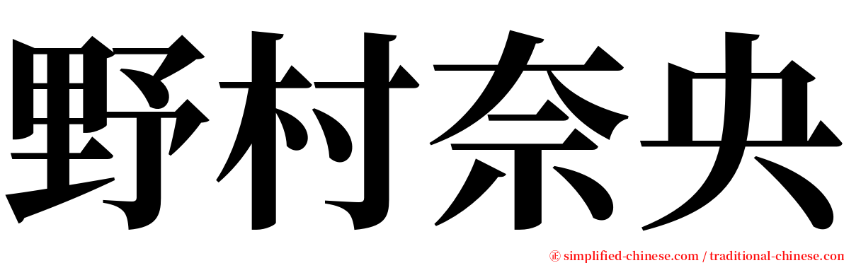 野村奈央 serif font