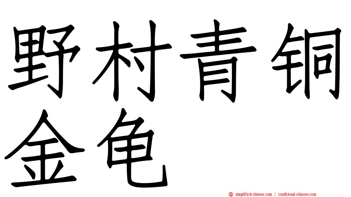野村青铜金龟