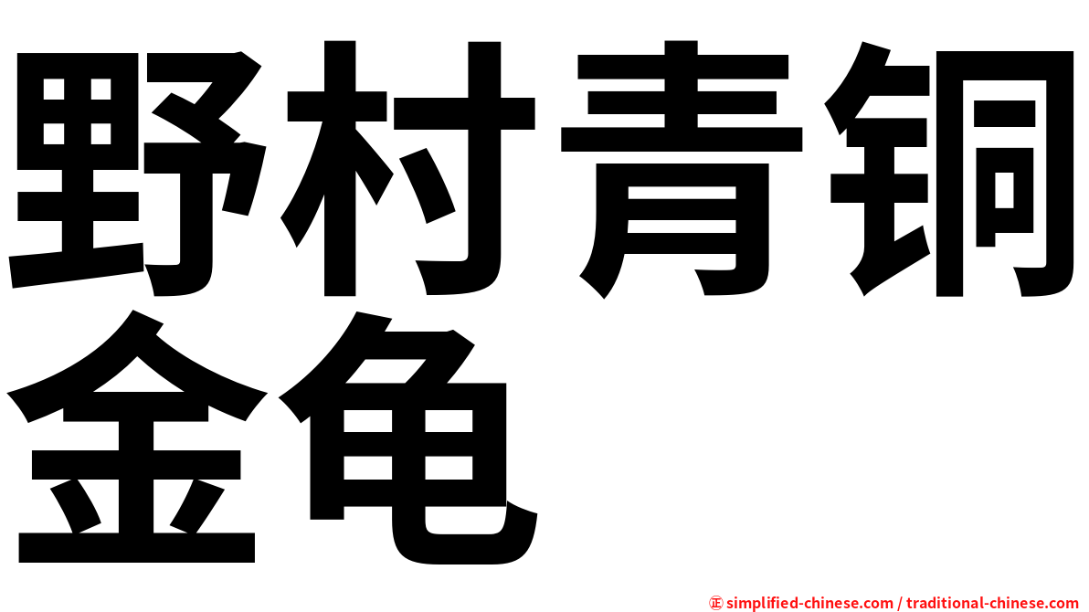 野村青铜金龟