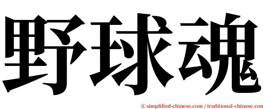 野球魂 serif font