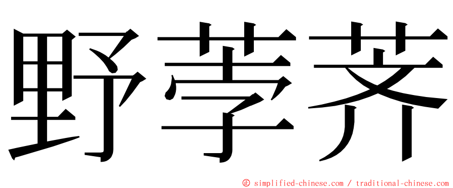 野荸荠 ming font