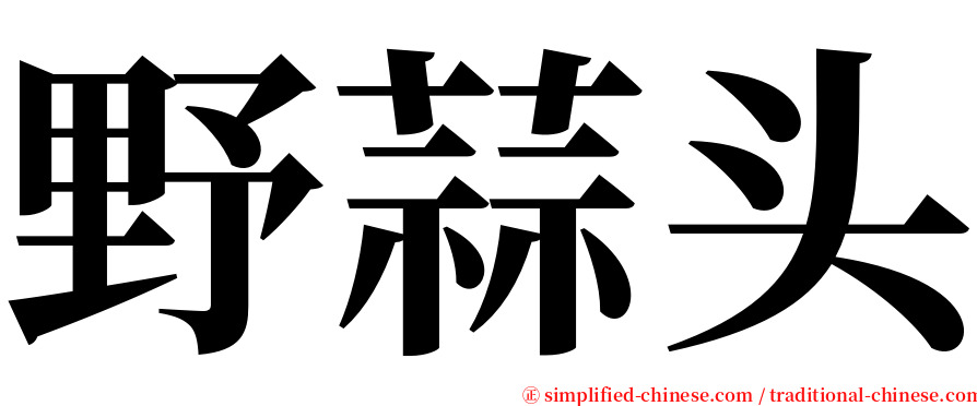 野蒜头 serif font
