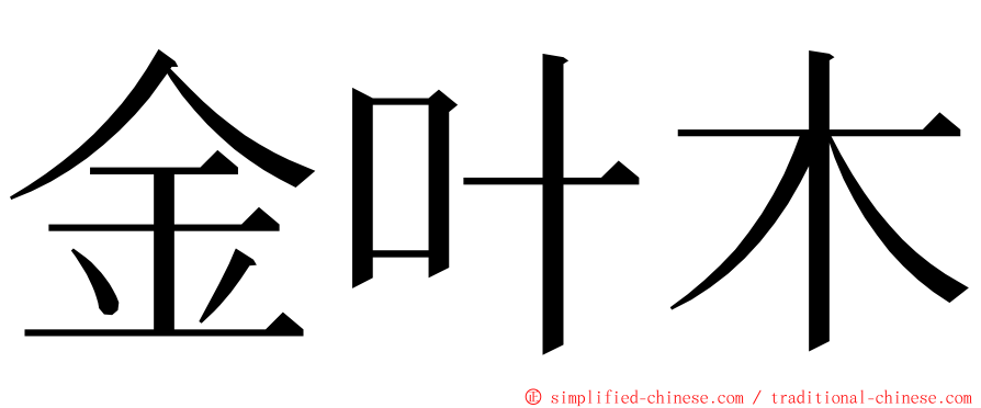 金叶木 ming font