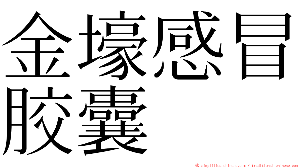 金壕感冒胶囊 ming font