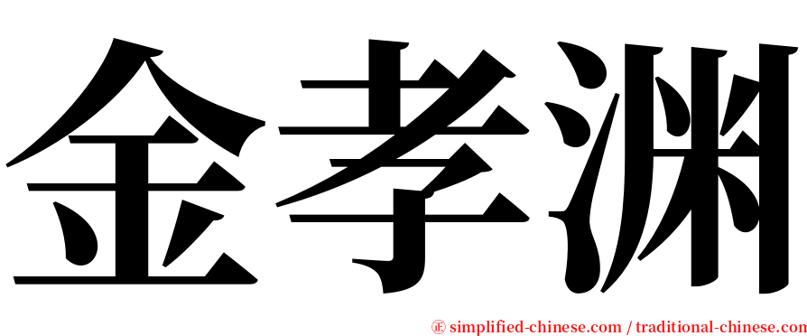 金孝渊 serif font